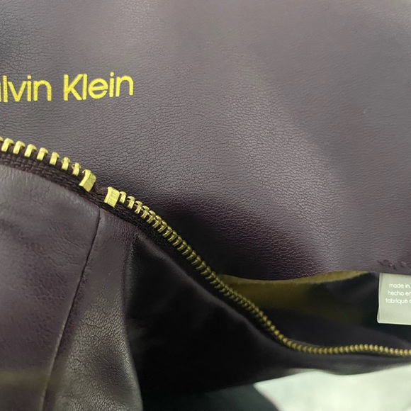 Calvin Klein Purple Faux Leather Dress Size 4 - Picture 6 of 6